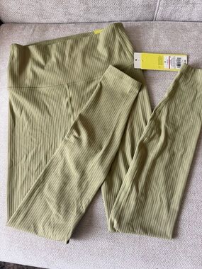 all in motion Ribbed High-Waist Leggings in Olive Green